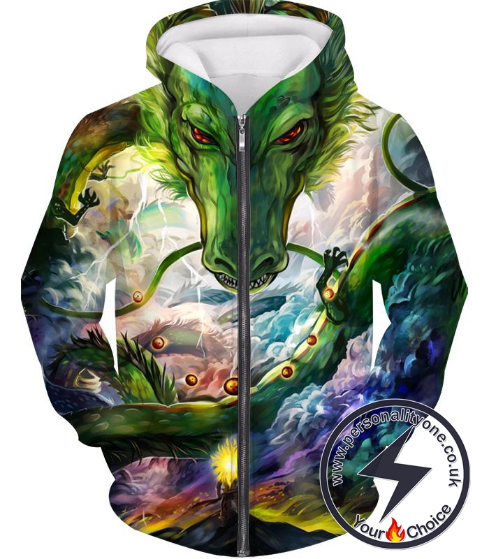 Dragon Ball Z Zip Up Hoodie - Goku And Shenron